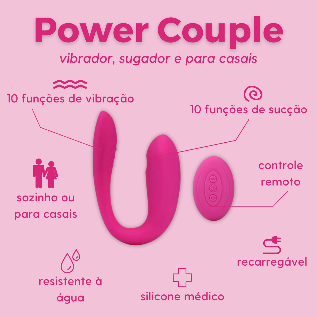 Power Couple Vibrador e Sugador